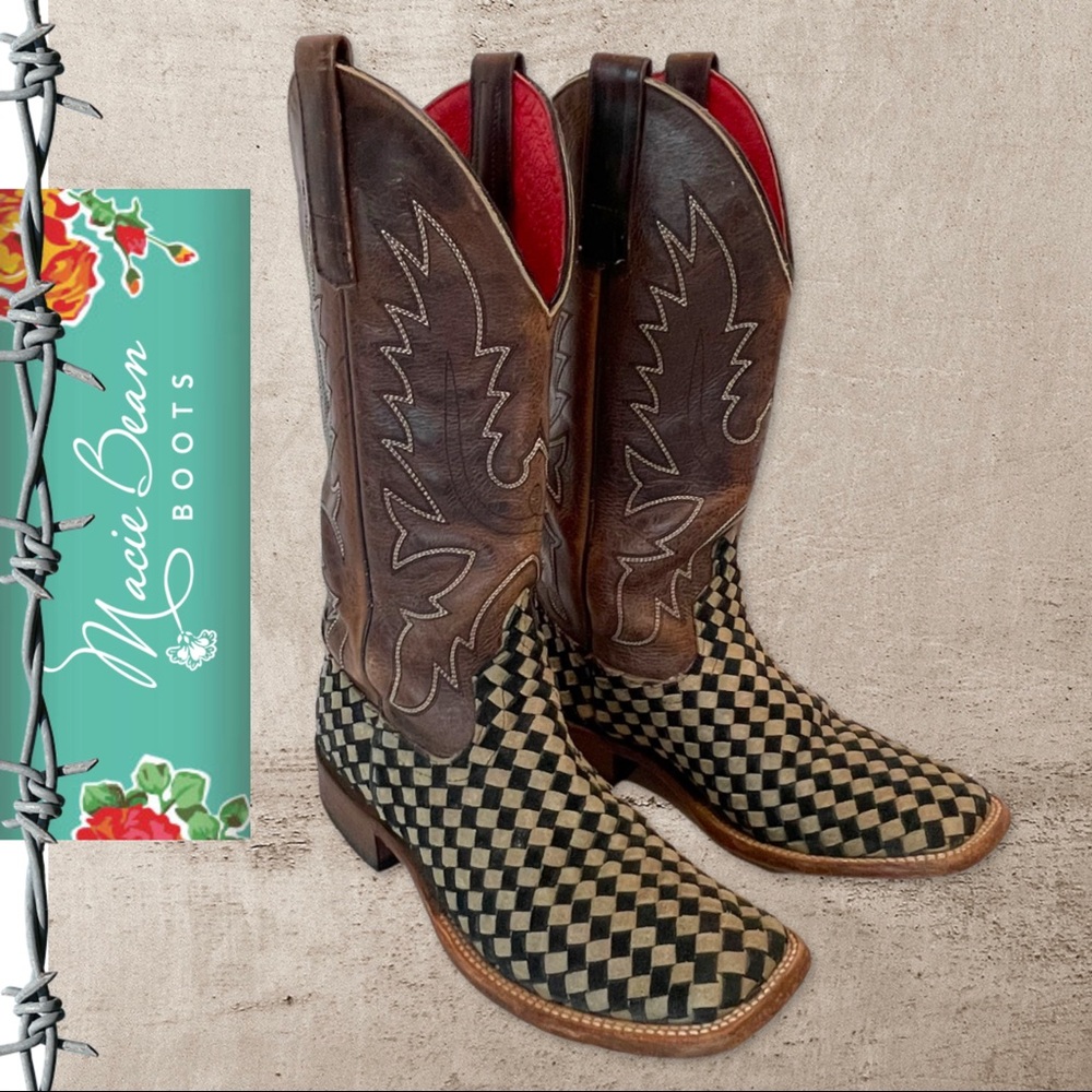 Macie Bean M9072 Courtly Weave Ladies Cowgirl Boots Size 8M